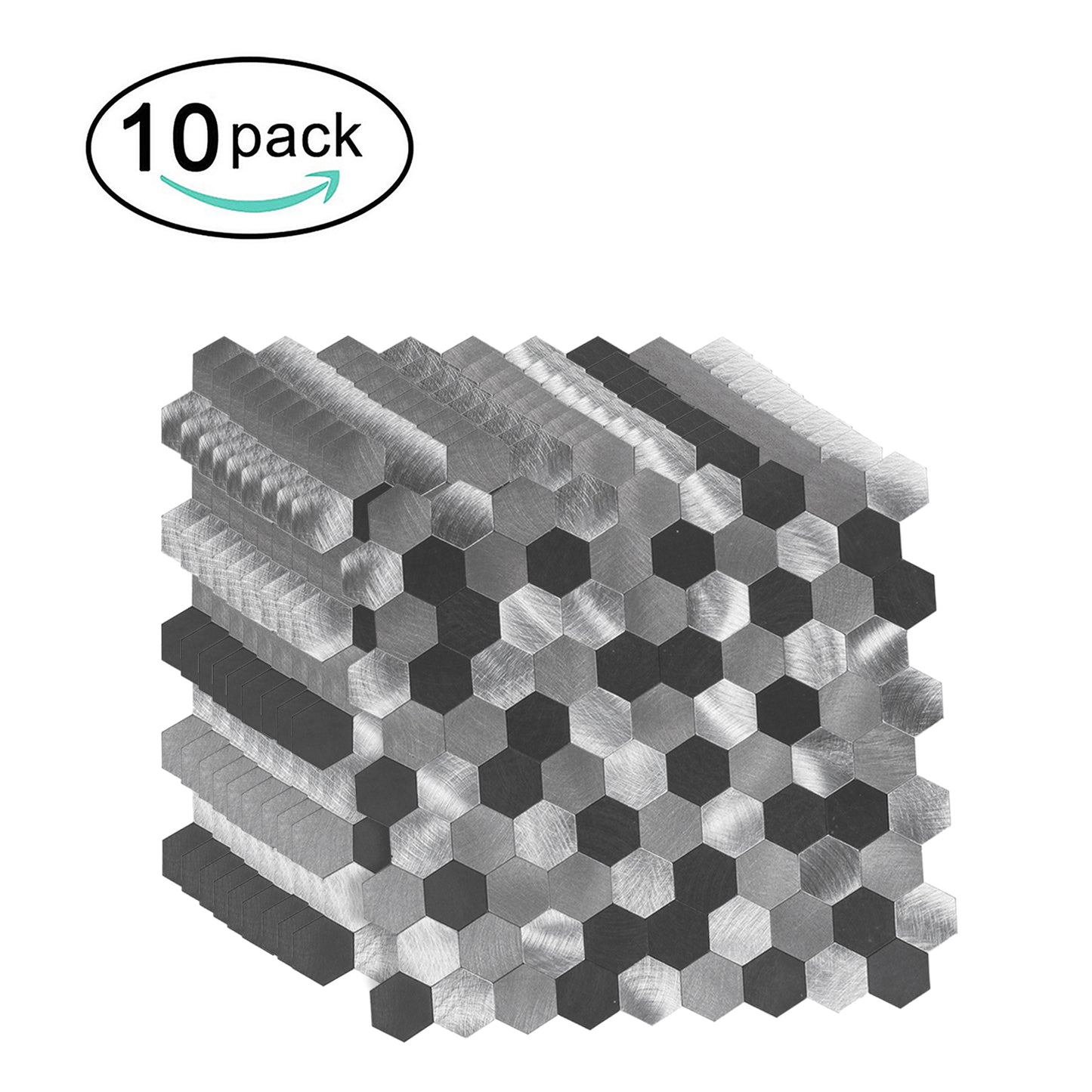 WJS-23 Luxus+++: luxuriöse und selbstklebende Küchenrückwand (Schwarz-Silber,29cm x29.5cm x4mm) neues Modell 2025