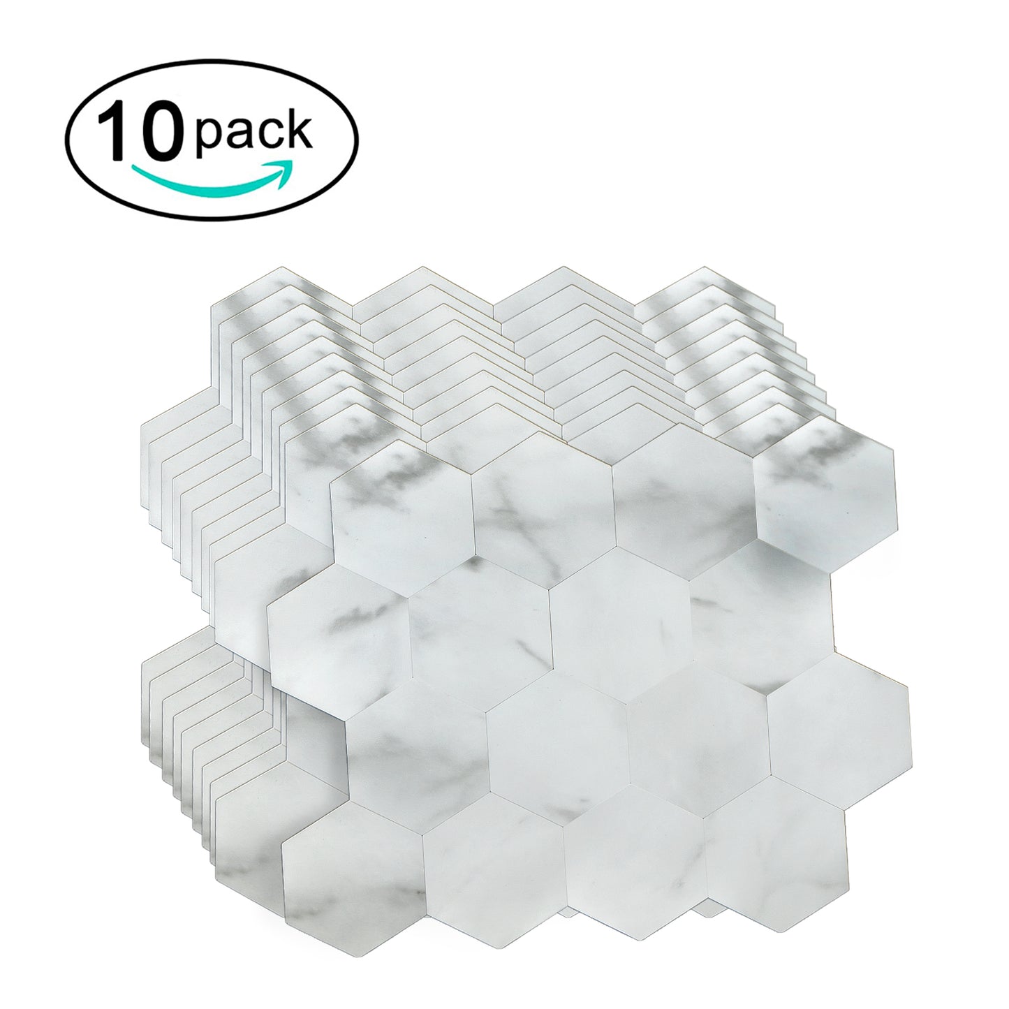 WJS-6029 Luxus+++ : luxuriöse und selbstklebende Küchenrückwand (Weiss-Matt,29.2cm x25.5cm x3.3mm) neues Modell 2025