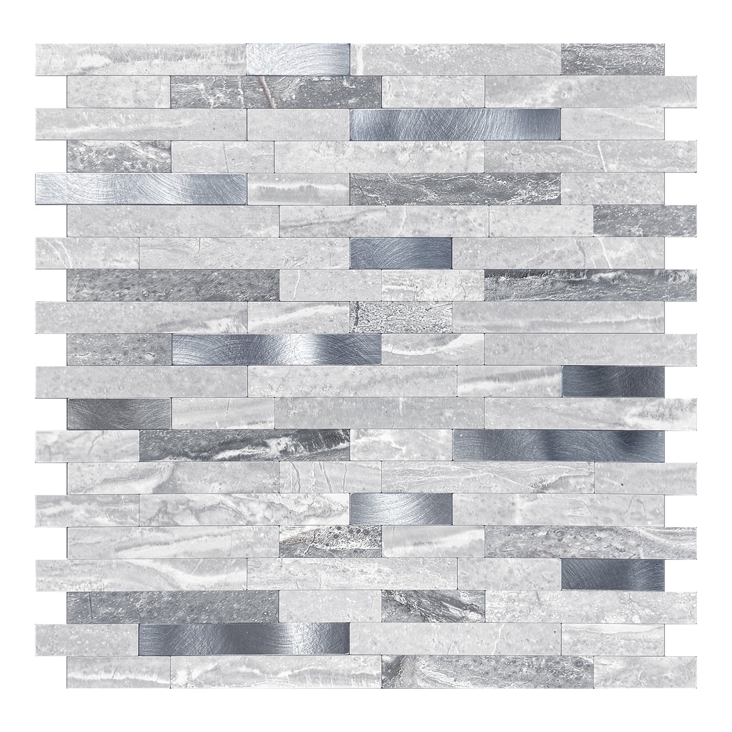 WJS-8031 Luxus+++: luxuriöse und selbstklebende Küchenrückwand (Mamor Grau-Silber,29cm x29.5cm x4mm) neues Modell 2025