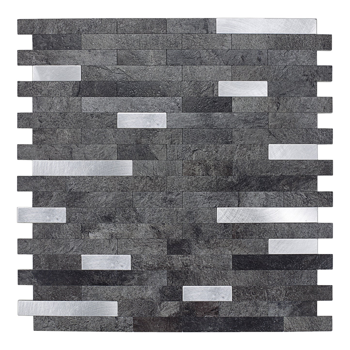 WJS-18 Luxus+++ : luxuriöse und selbstklebende Küchenrückwand (Schwarz-Silber,29cm x29.5cm x4mm) neues Modell 2025