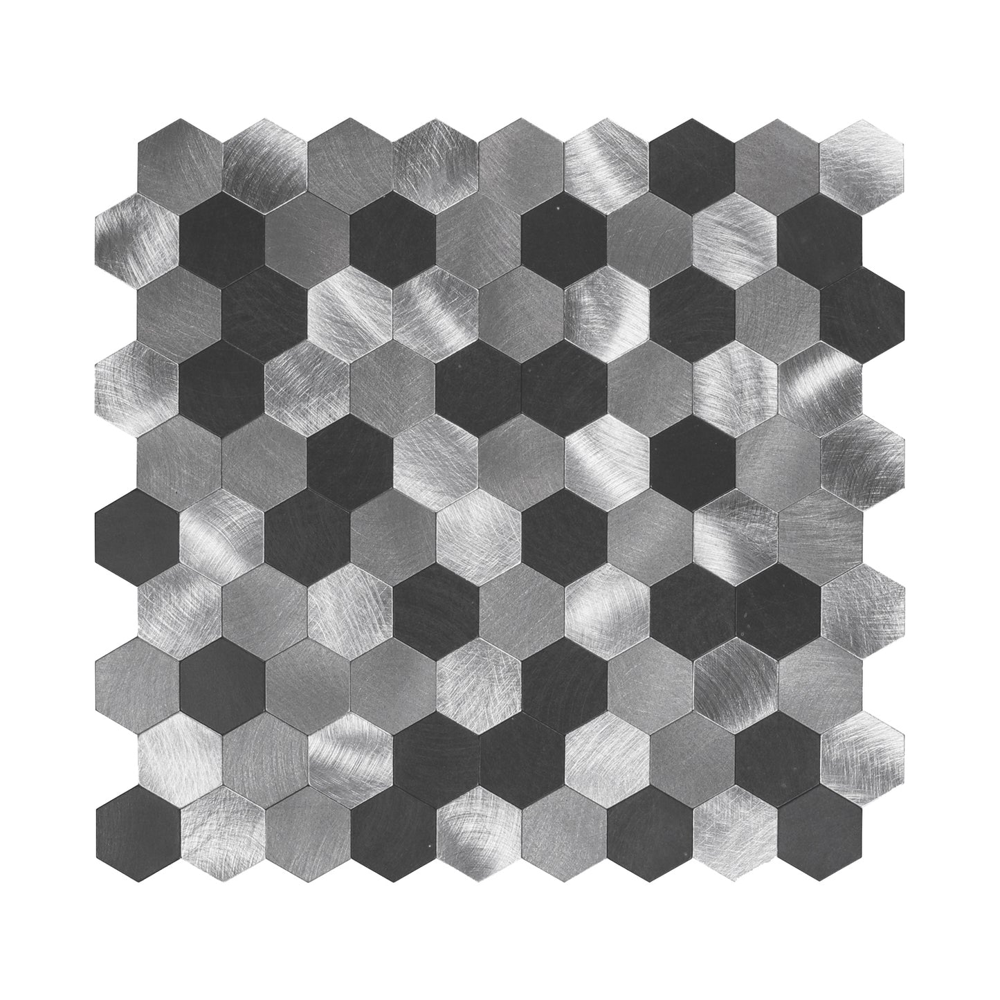 WJS-23 Luxus+++: luxuriöse und selbstklebende Küchenrückwand (Schwarz-Silber,29cm x29.5cm x4mm) neues Modell 2025