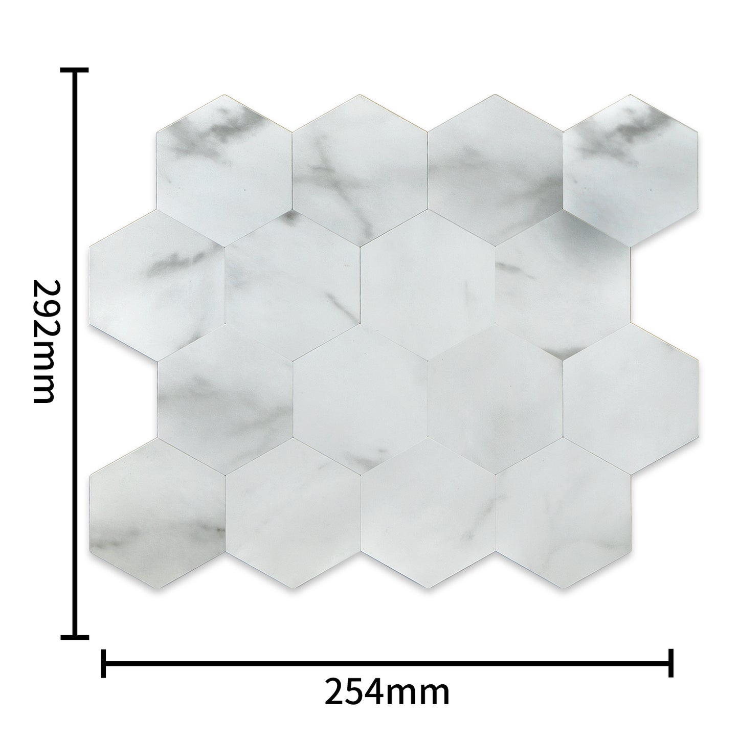 WJS-6029 Luxus+++ : luxuriöse und selbstklebende Küchenrückwand (Weiss-Matt,29.2cm x25.5cm x3.3mm) neues Modell 2025