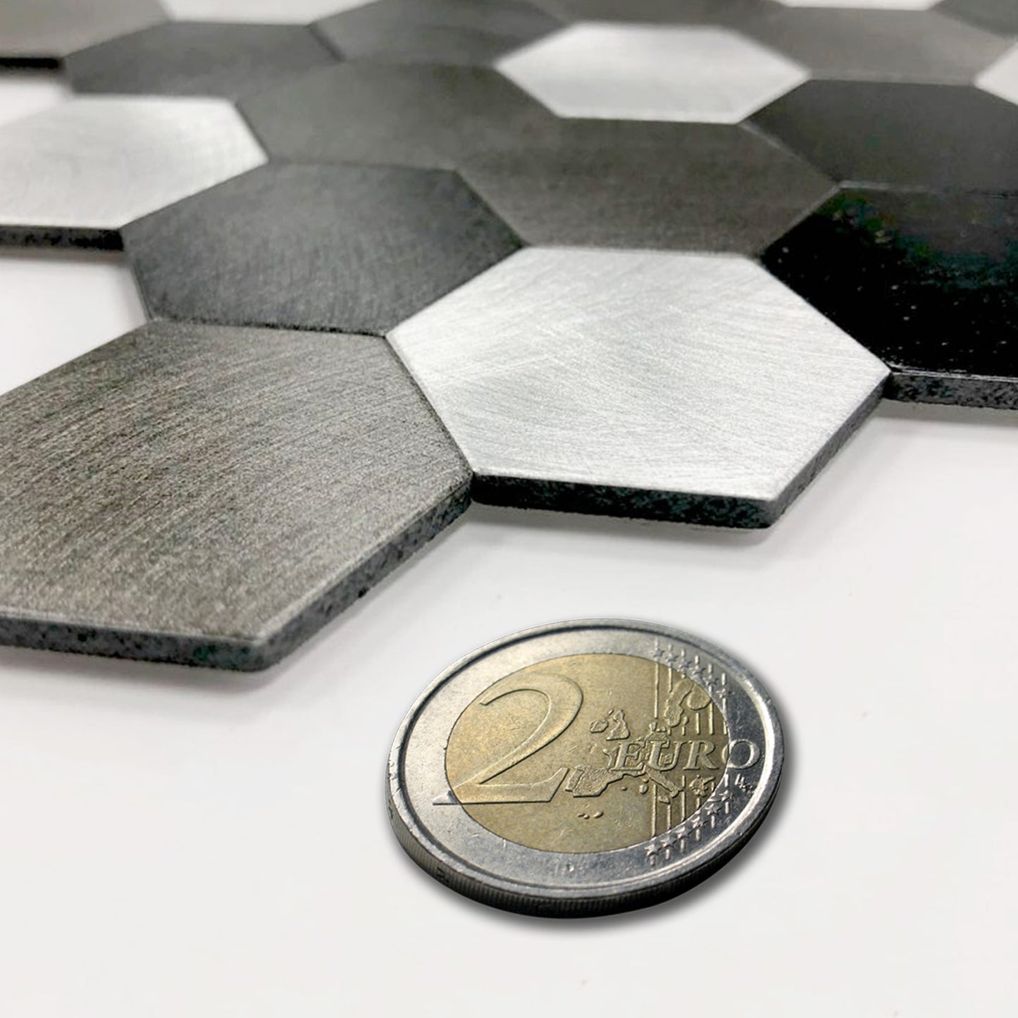 WJS-23 Luxus+++: luxuriöse und selbstklebende Küchenrückwand (Schwarz-Silber,29cm x29.5cm x4mm) neues Modell 2025