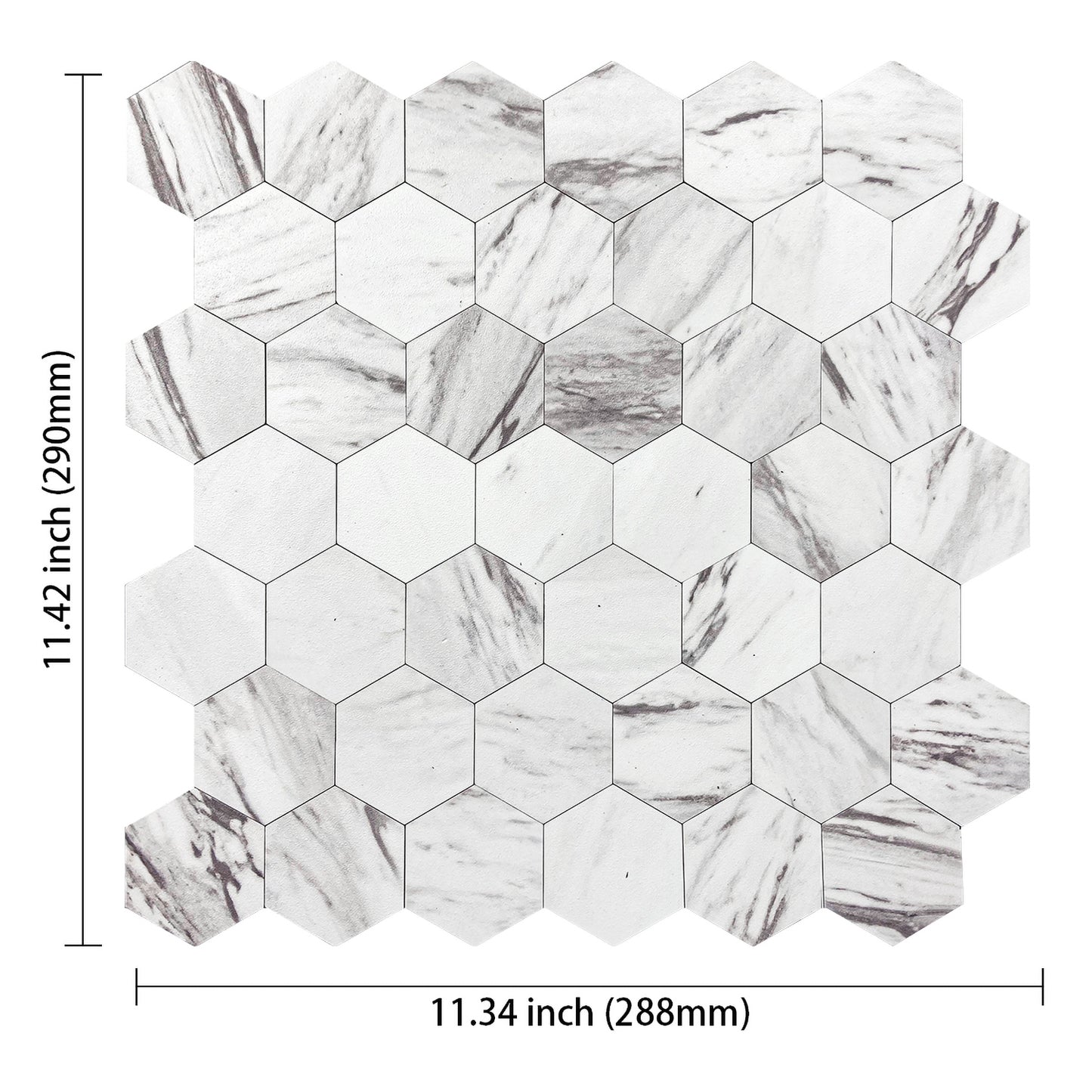 WJS-135 Luxus+++: luxuriöse und selbstklebende Küchenrückwand ( Weiss-Matt,29cm x28.5cm x4mm) neues Modell 2025