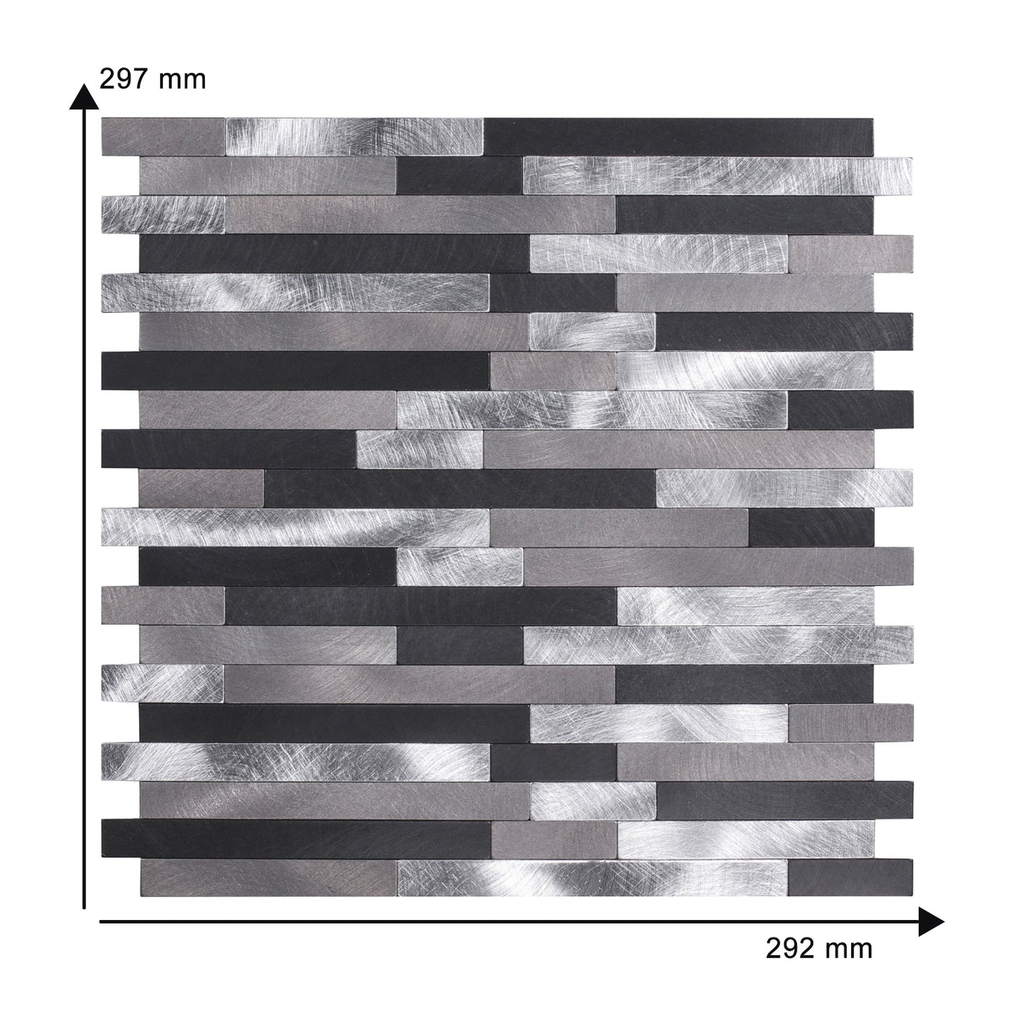 WJS-24 Luxus+++:luxuriöse und selbstklebende Küchenrückwand (Grau-Schwarz-Silber,29cm x29.5cm x4mm) neues Modell 2025