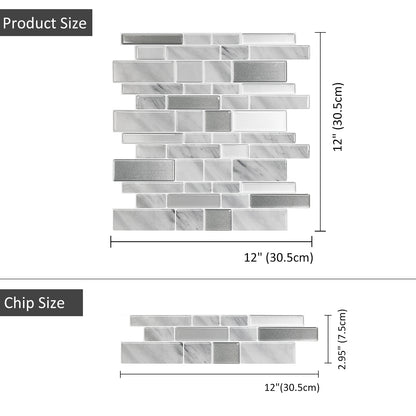 HB-302 Luxus+++: luxuriöse und selbstklebende Küchenrückwand (Hochglanz Grau-Mamor  31cm x30cm x2,5mm) neues Modell 2025