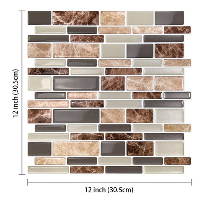 HB-306 Luxus+++: luxuriöse und selbstklebende Küchenrückwand (Hochglanz Braun-Mamor  31cm x30cm x2,5mm) neues Modell 2025