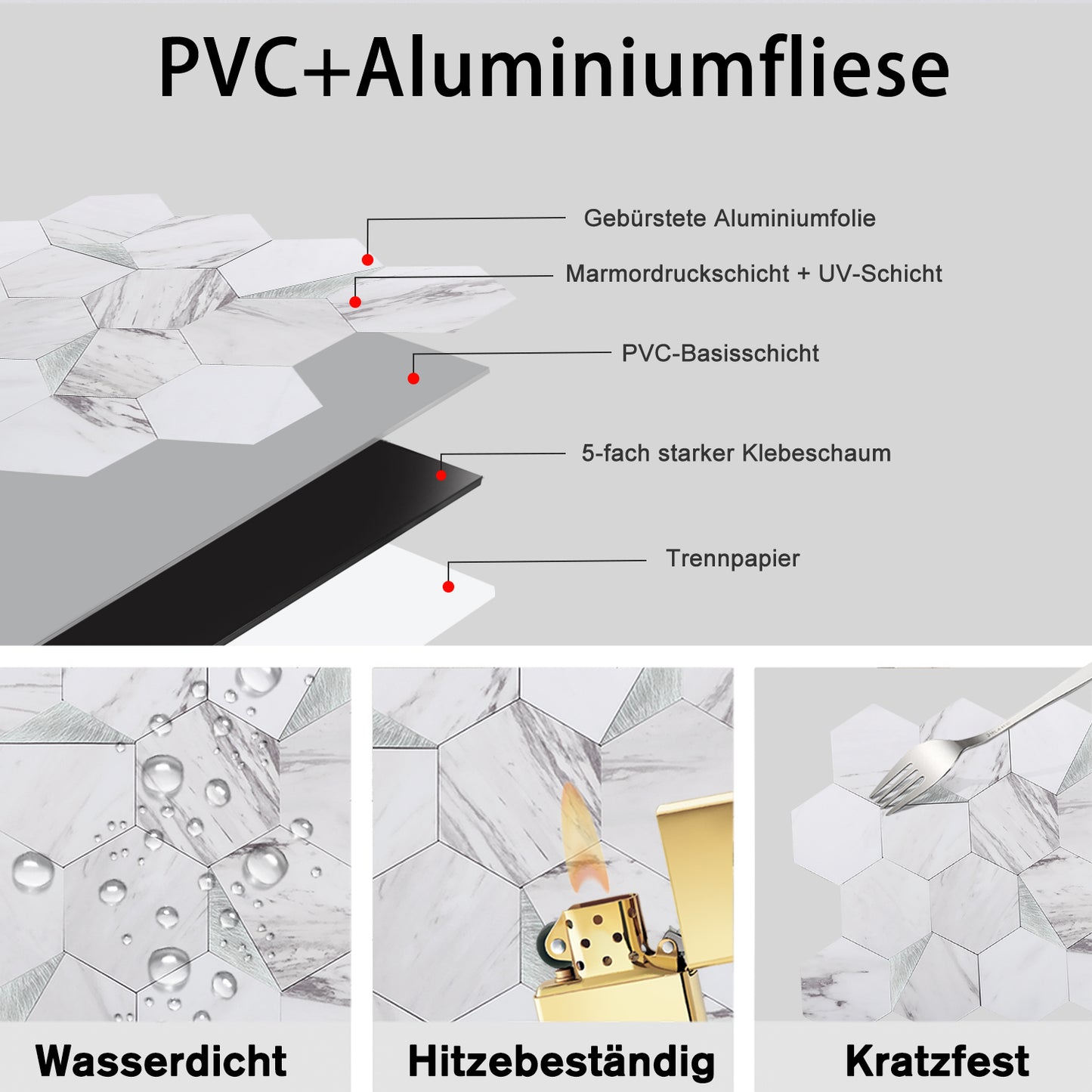 WJR-584 Luxus+++: luxuriöse und selbstklebende Küchenrückwand (Weiss-Matt ,29.2cm x25.5cm x3.3mm) neues Modell 2025